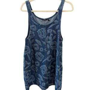 Nouli Blue Floral Denim Mini Dress - Medium